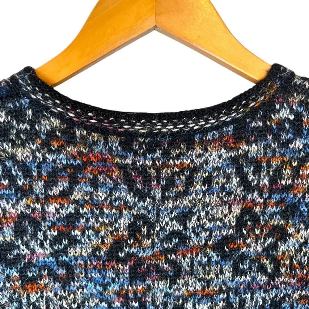 KERO DESIGN 100% Alpaca Wool Knit Sweater Button Up in Multicolor Women's Large